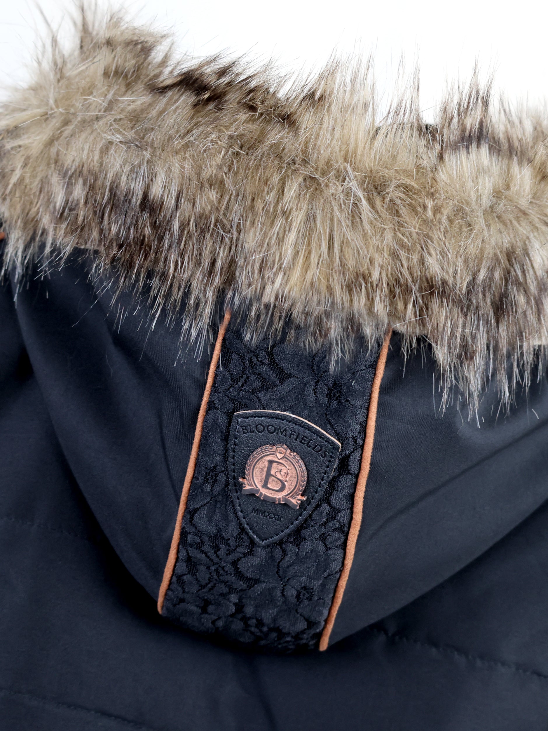 Francesca Black & Tan Lace & Fur Jacket