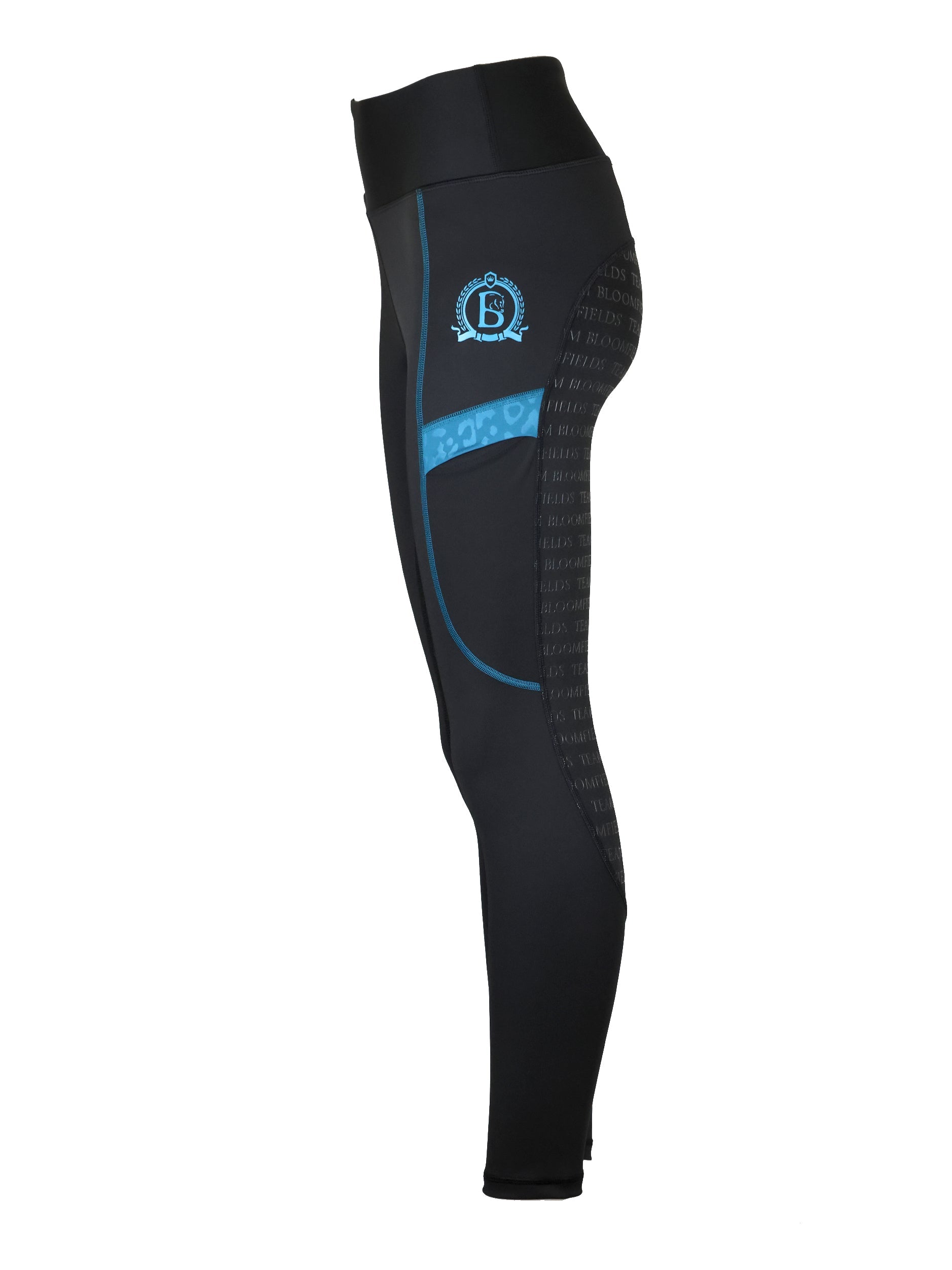 Leonora Black & Peacock Full Silicone Seat Riding Leggings