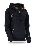 Luna - Rhinestone Logo Hoodie in Black & Rose Gold