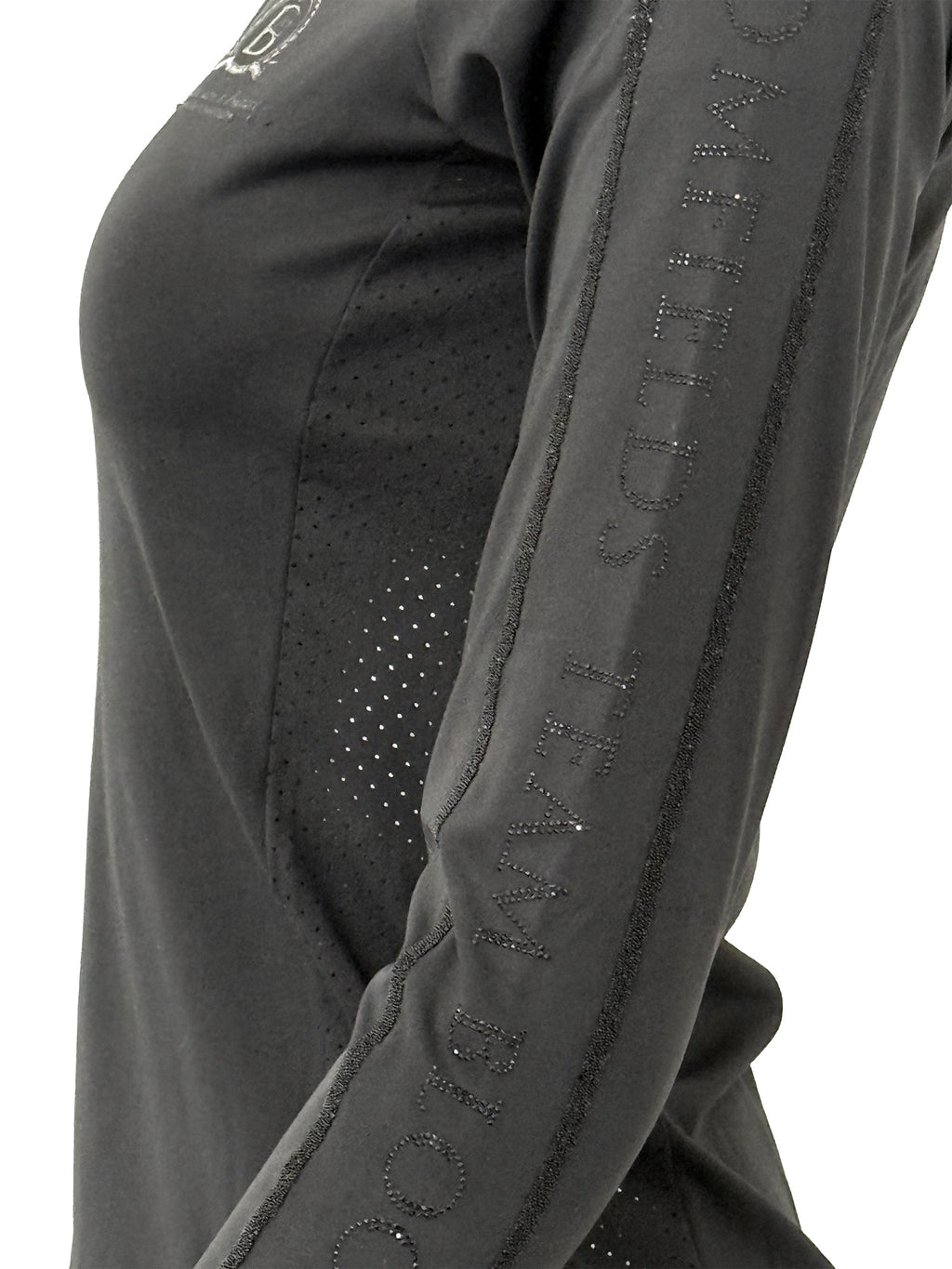 Chloe Black Crystal Base Layer With Long Sleeves