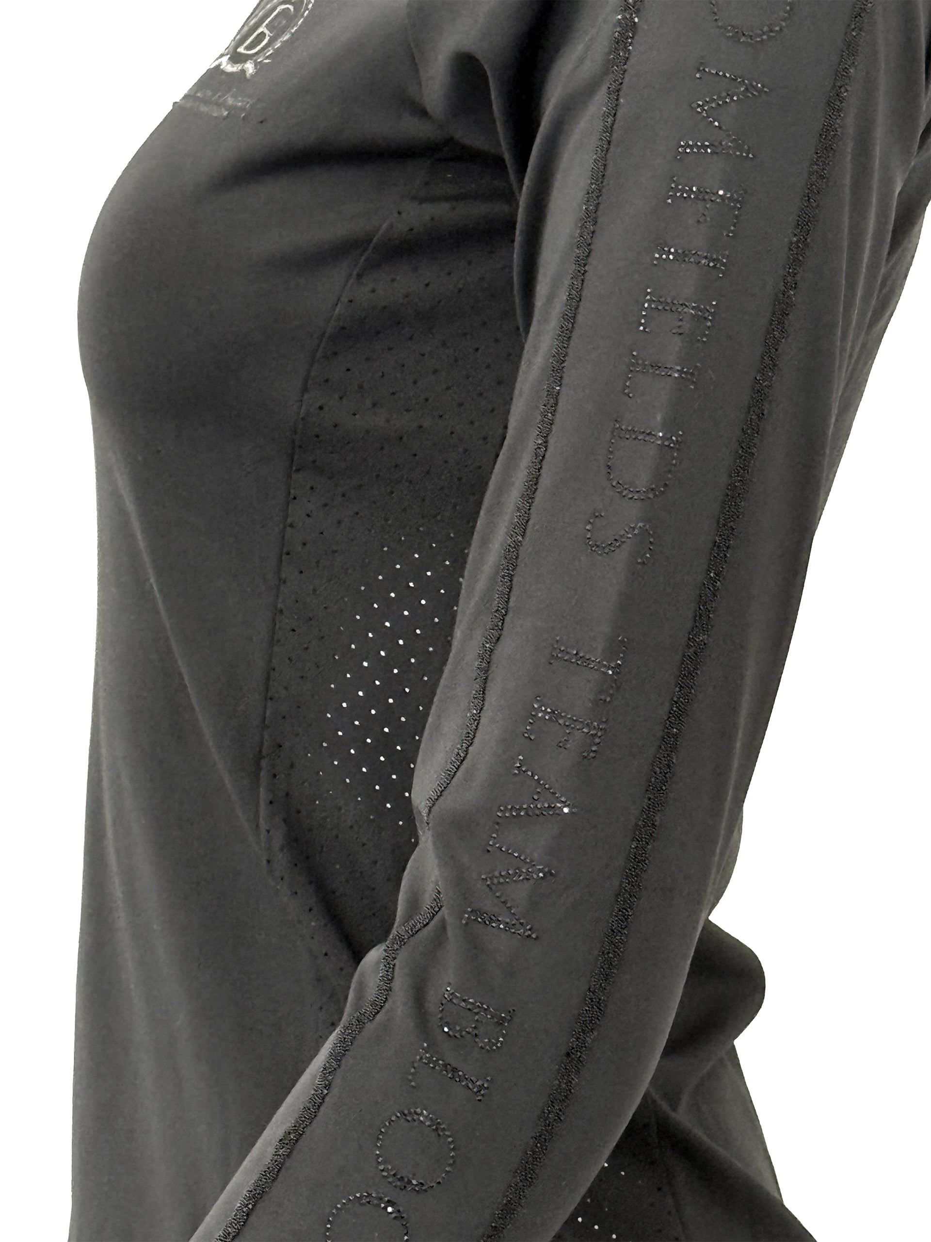 Chloe Black Crystal Base Layer With Long Sleeves