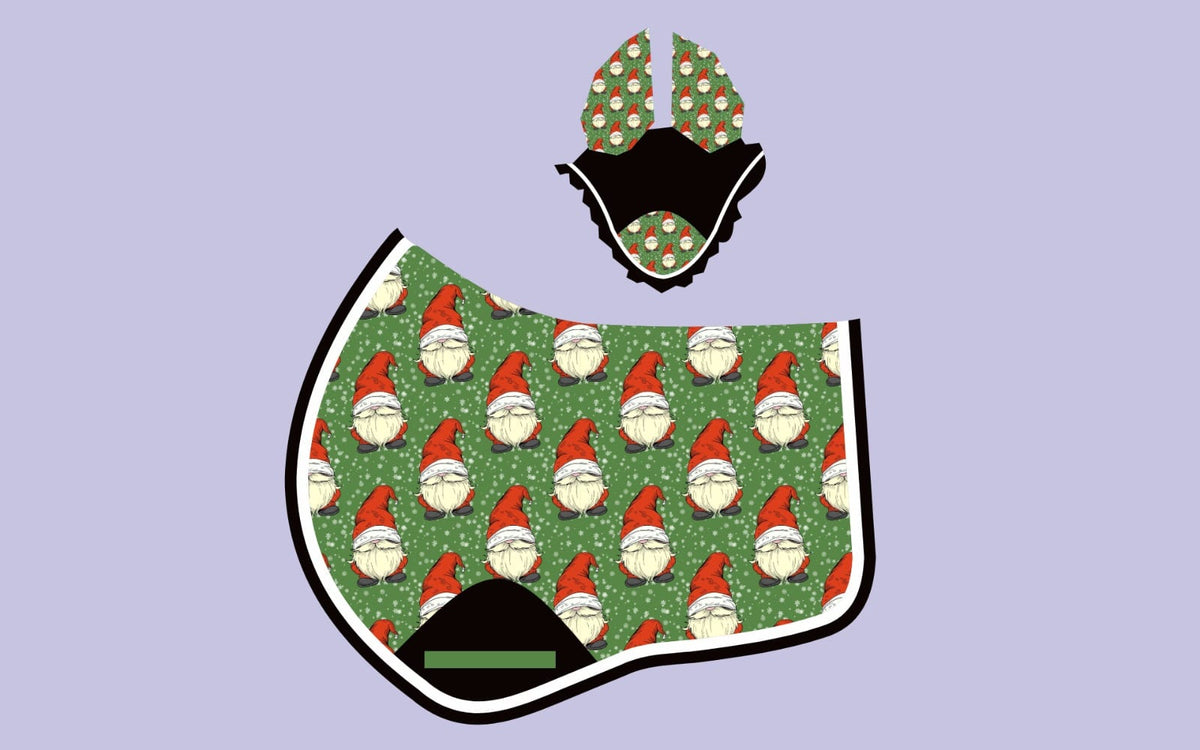 Festive Gonk Saddle Pad & Ear Bonnet Matching Set | Shetland to Full
