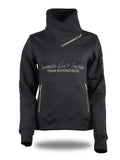 Eleanor in Black & White Rhinestones & Diagonal Quarter Zip Top
