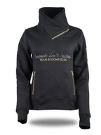 Eleanor in Black & White Rhinestones & Diagonal Quarter Zip Top