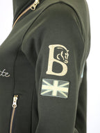 Kids Eleanor in Olive & Gold Diagonal Quarter Zip Top