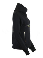 Eleanor in Black & White Rhinestones & Diagonal Quarter Zip Top