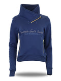 Eleanor in Navy with White Rhinestones & Diagonal Quarter Zip Top