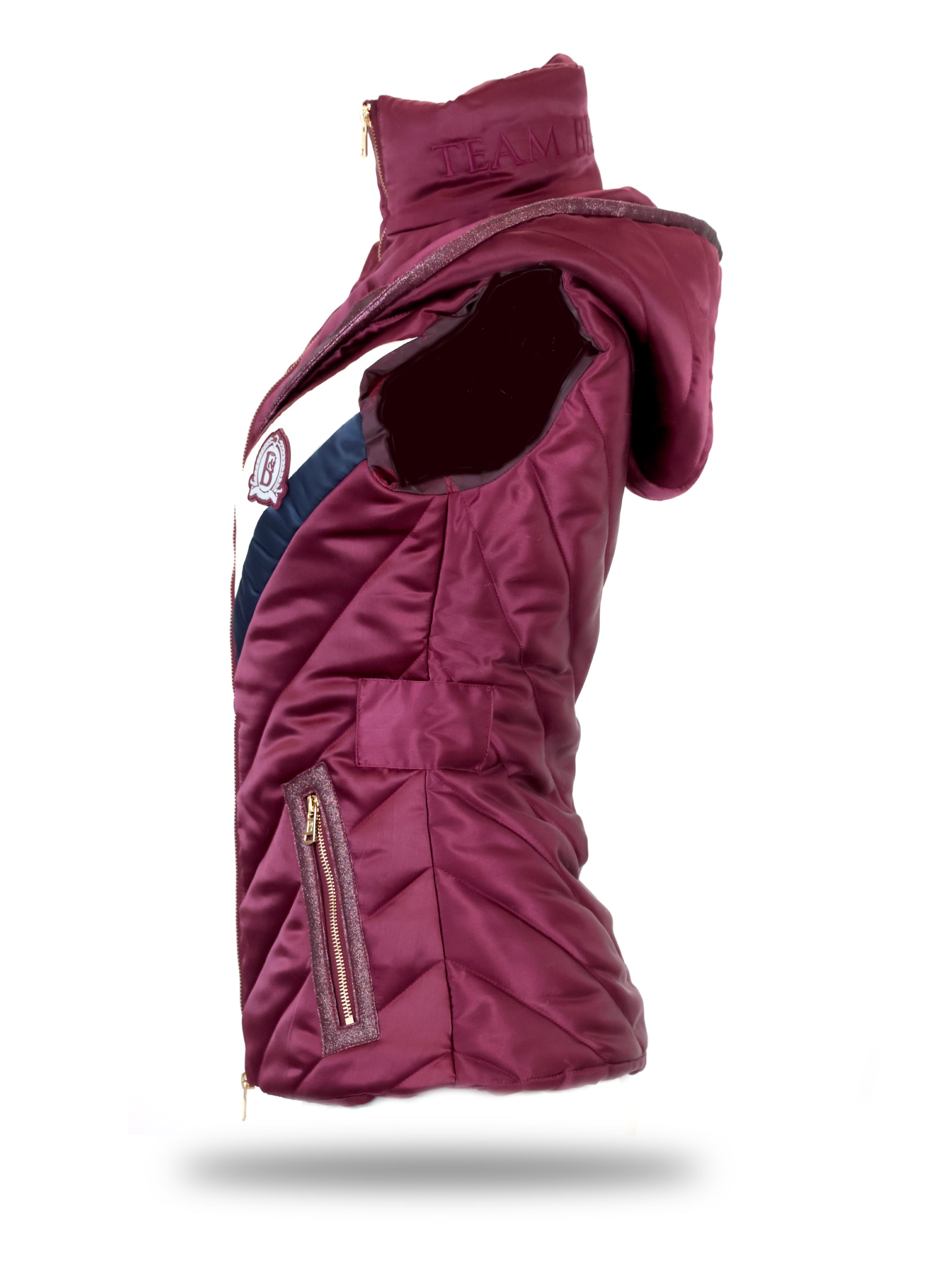 Kids Ella Mulberry Hooded Gilet