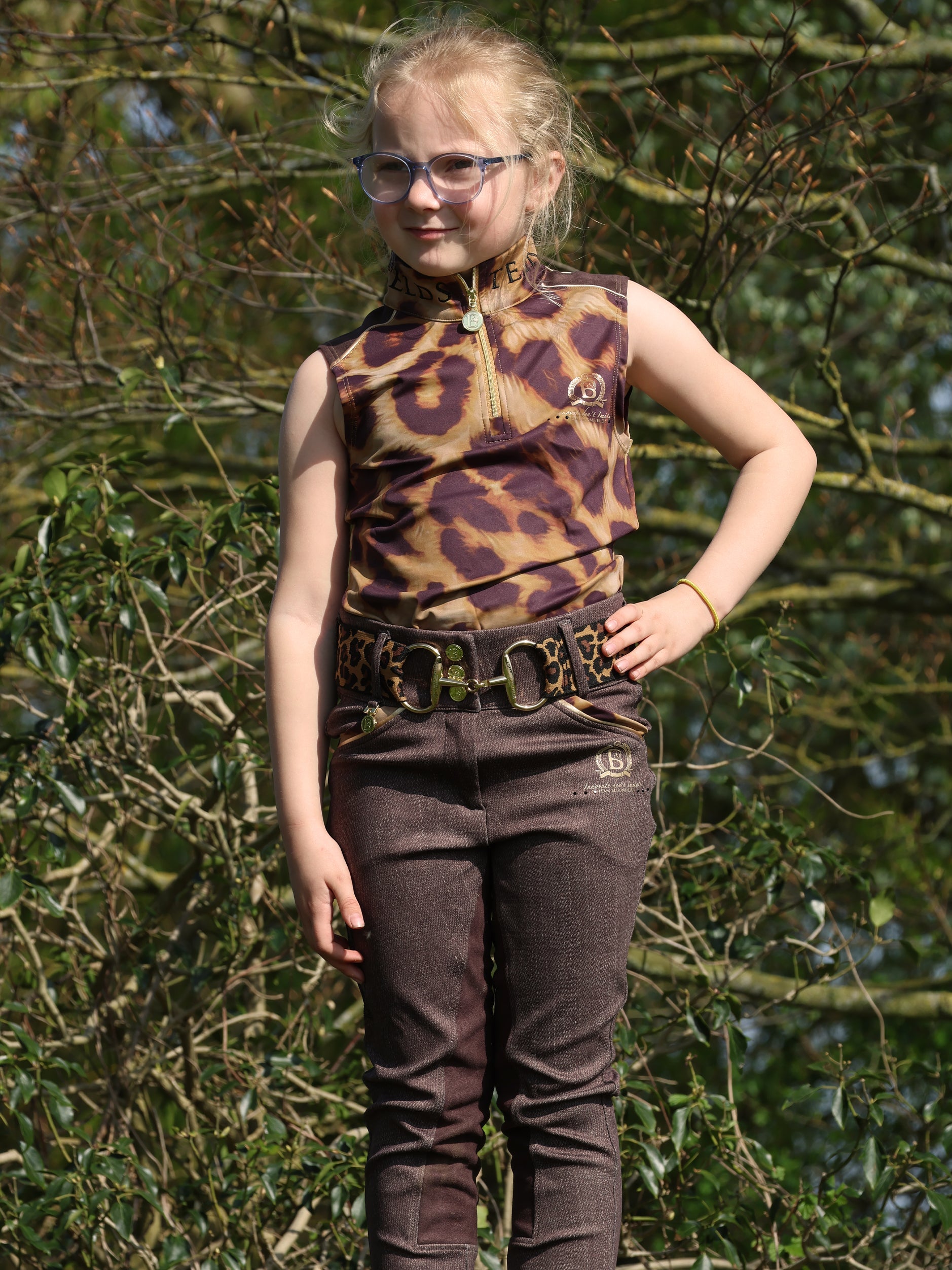 Kids Leopard Print Sleeveless Base Layer