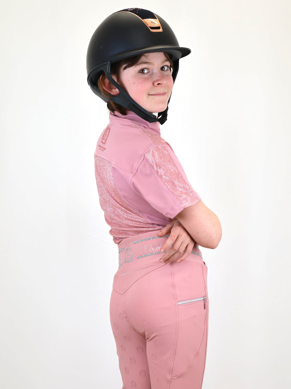 Kids Glimmer Pink Base Layer With Short Sleeves
