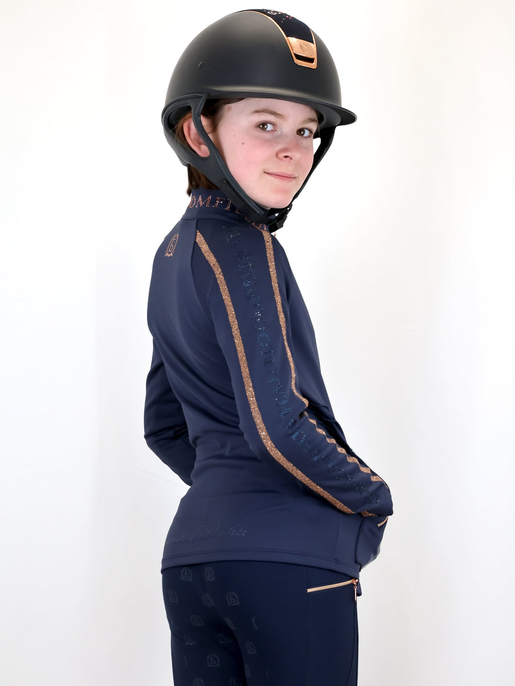 Kids Caitlin Crystal Navy Training Jacket