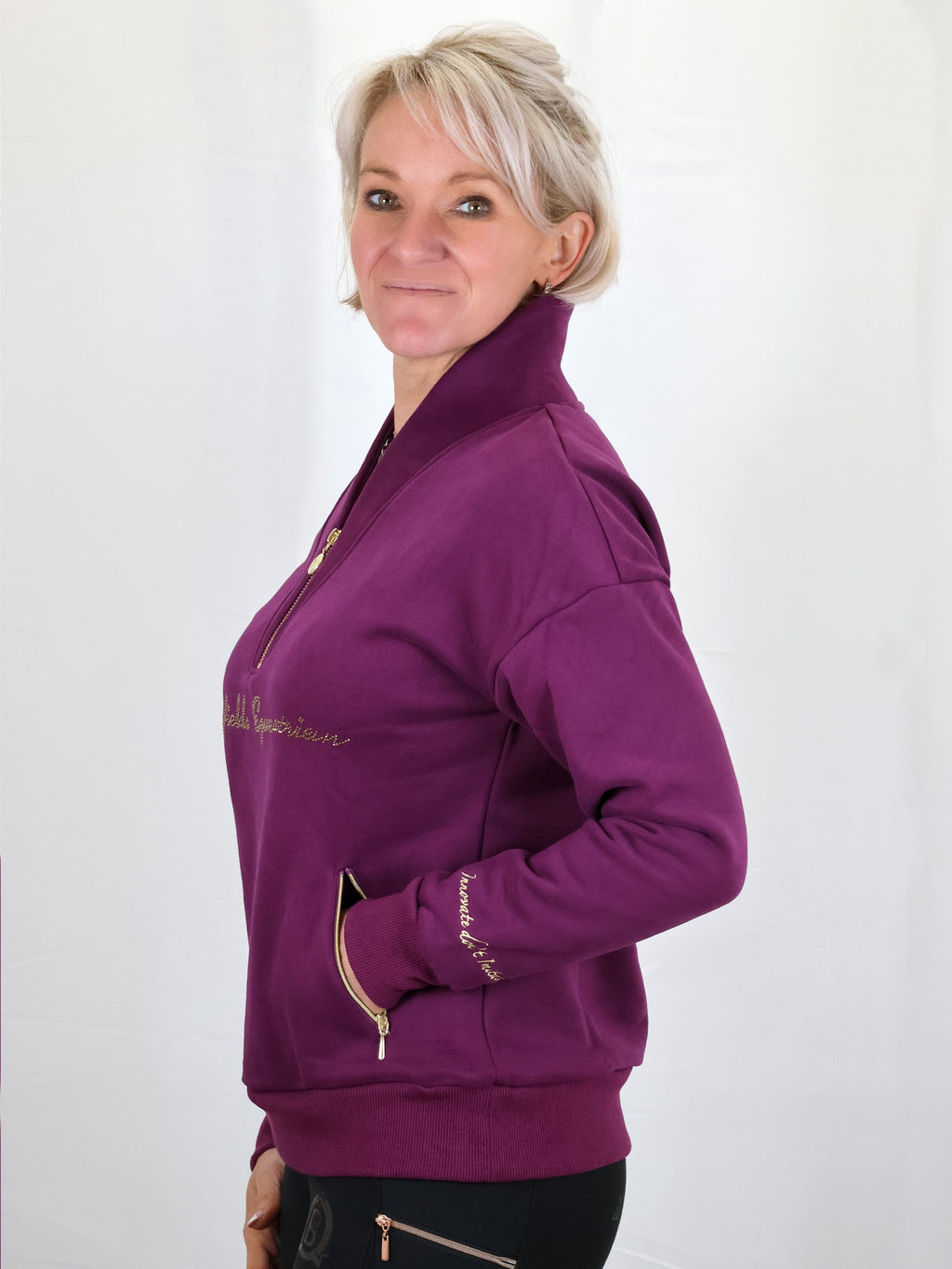 Vanessa V Neck Top In Plum