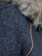 Francesca Black & Tan Lace & Fur Jacket