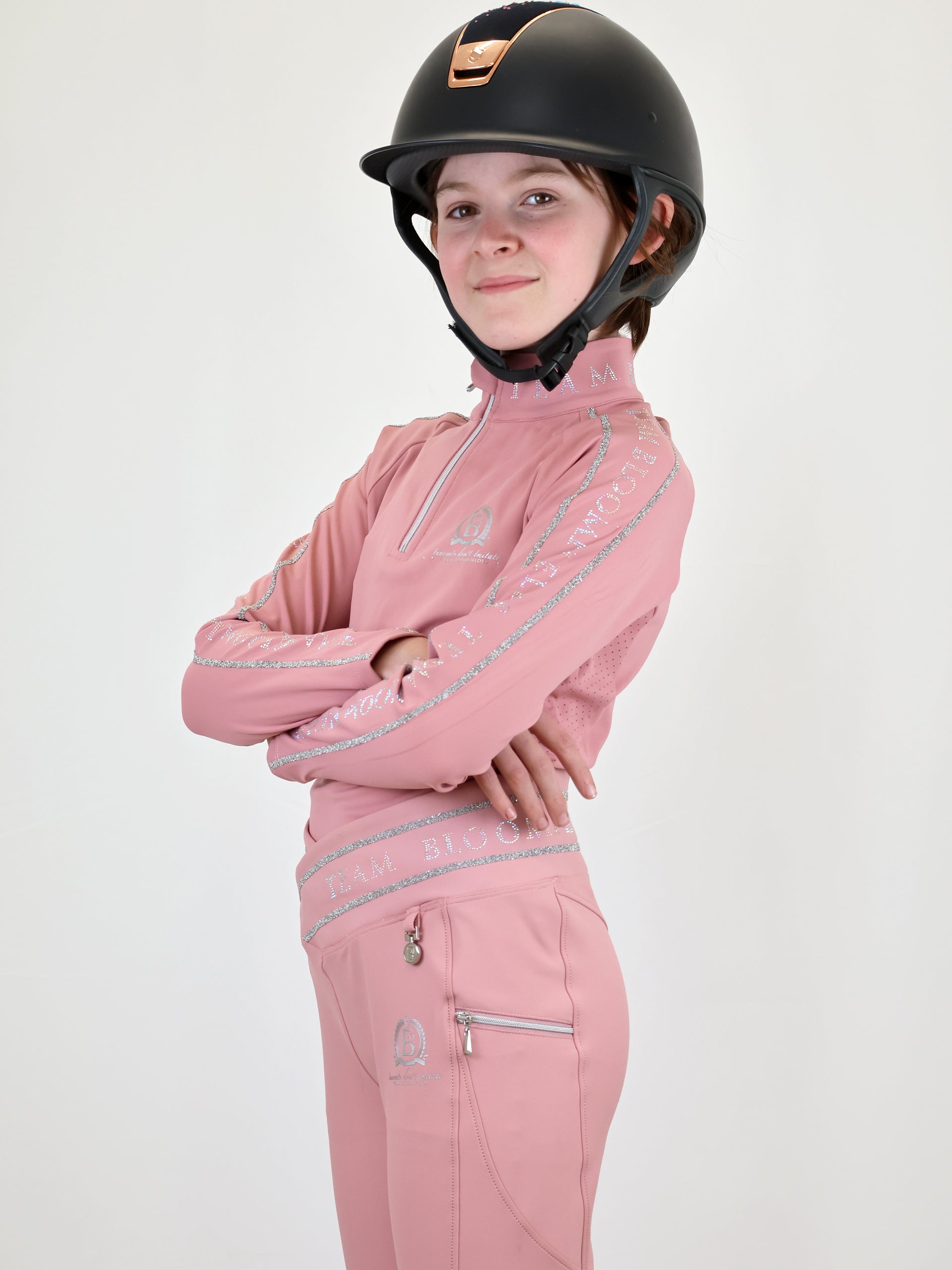 Kids Chloe Pink Crystal Base Layer With Long Sleeves