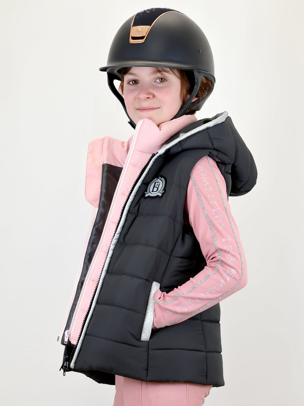 Kids Legacy Grey & Pink Gilet