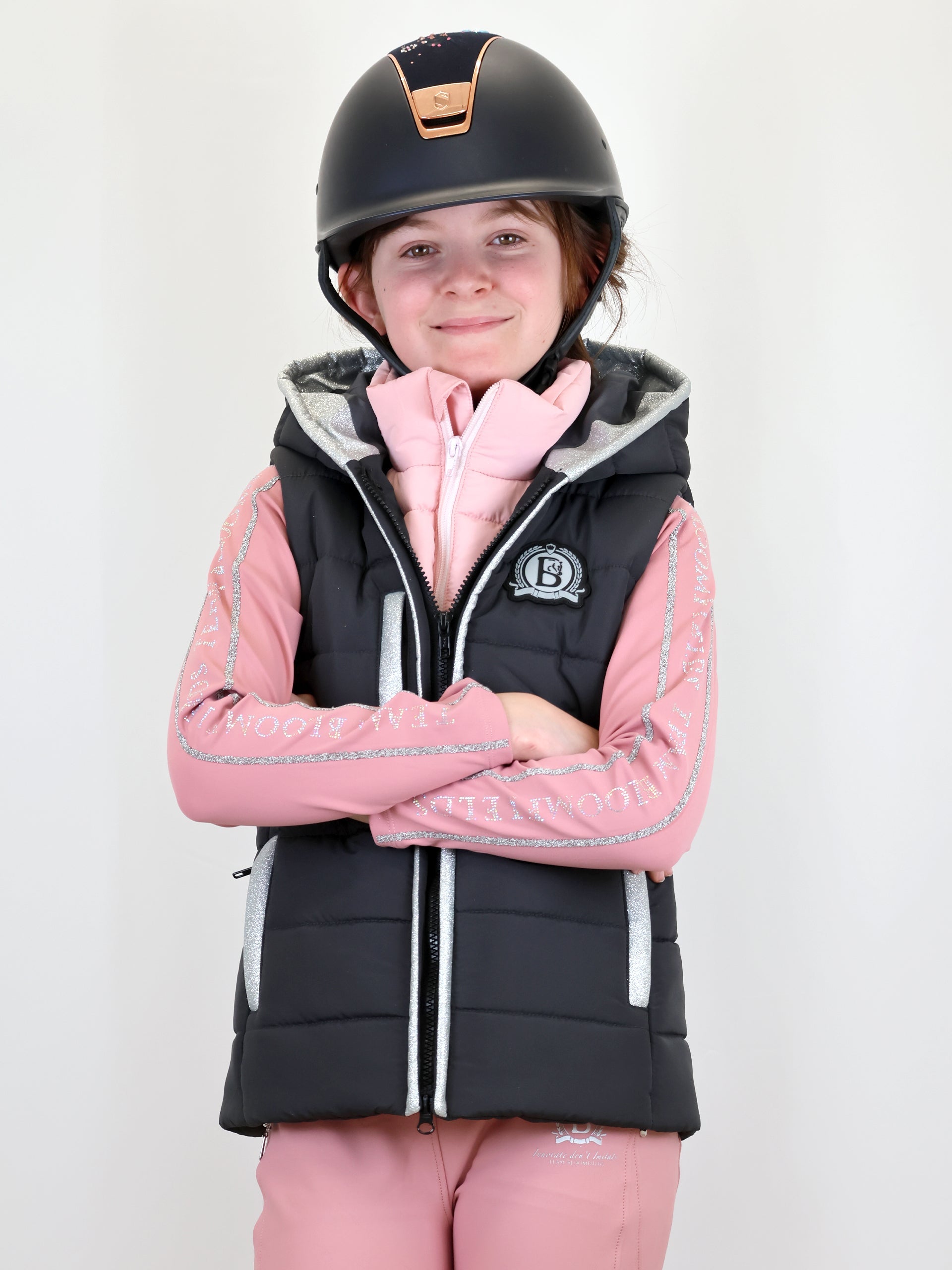 Kids Legacy Grey & Pink Gilet