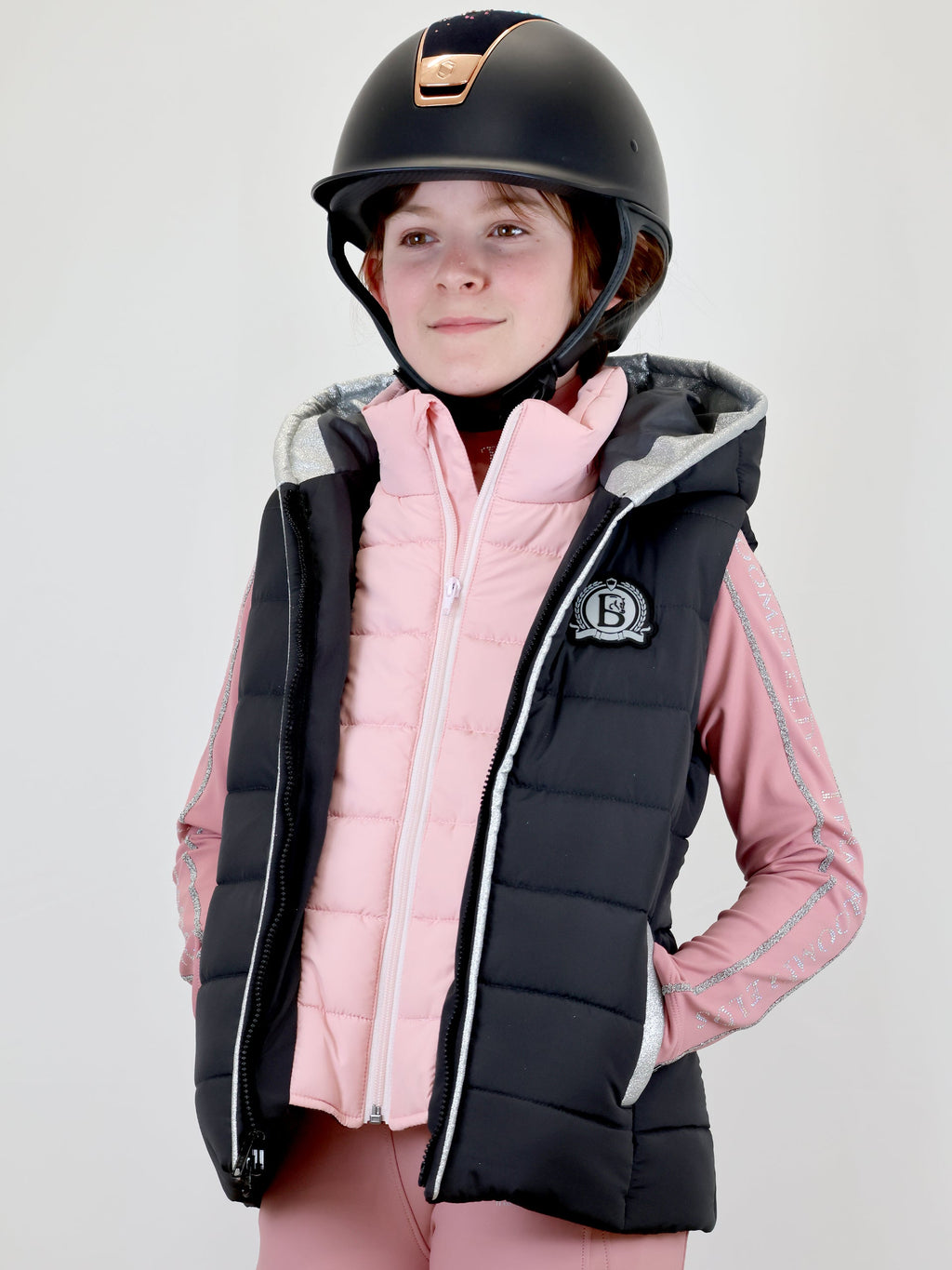 Kids Legacy Grey & Pink Gilet