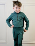 Kids Forest Green with Black Leggings