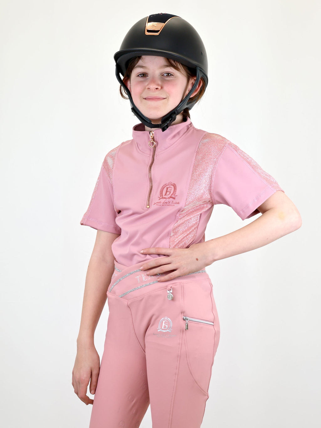 Kids Glimmer Pink Base Layer With Short Sleeves