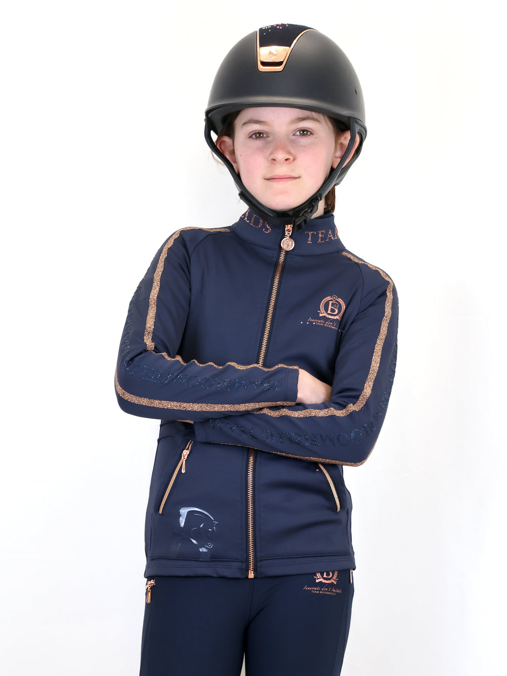Kids Caitlin Crystal Navy Training Jacket