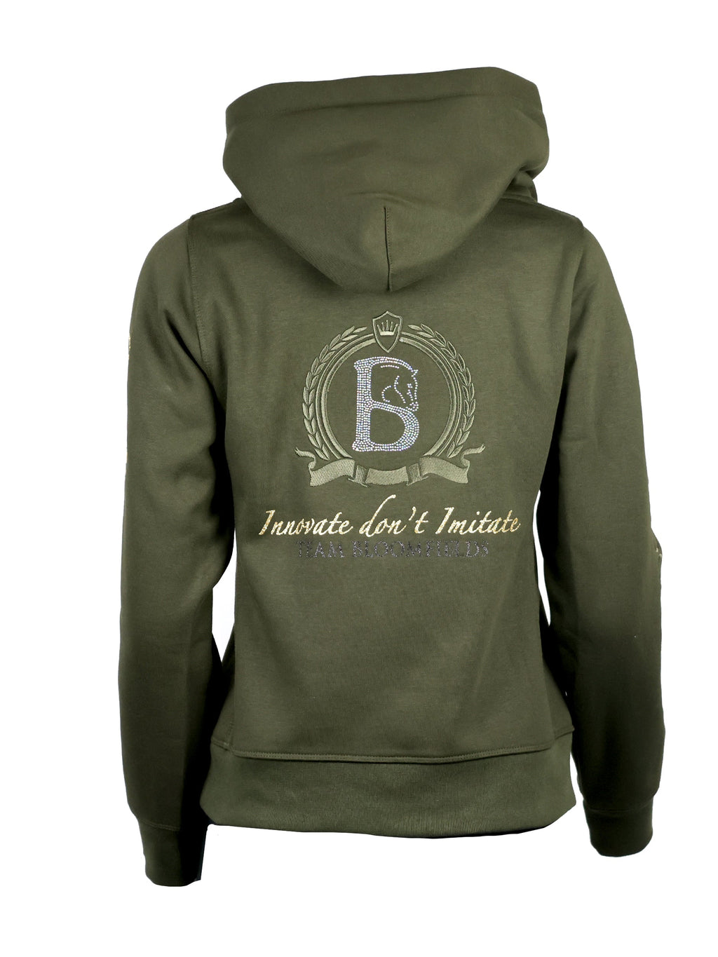 Amelia Olive & Gold Cross Necked Hoodie