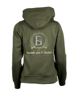 Amelia Olive & Gold Cross Necked Hoodie