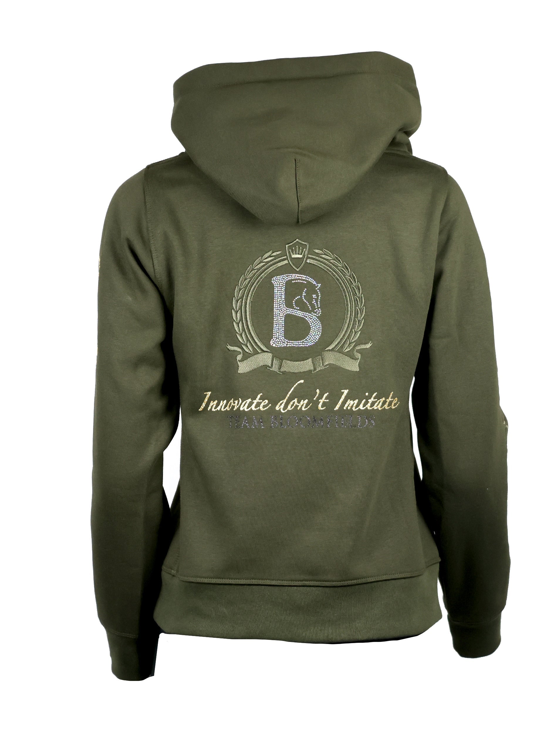 Amelia Olive & Gold Cross Necked Hoodie