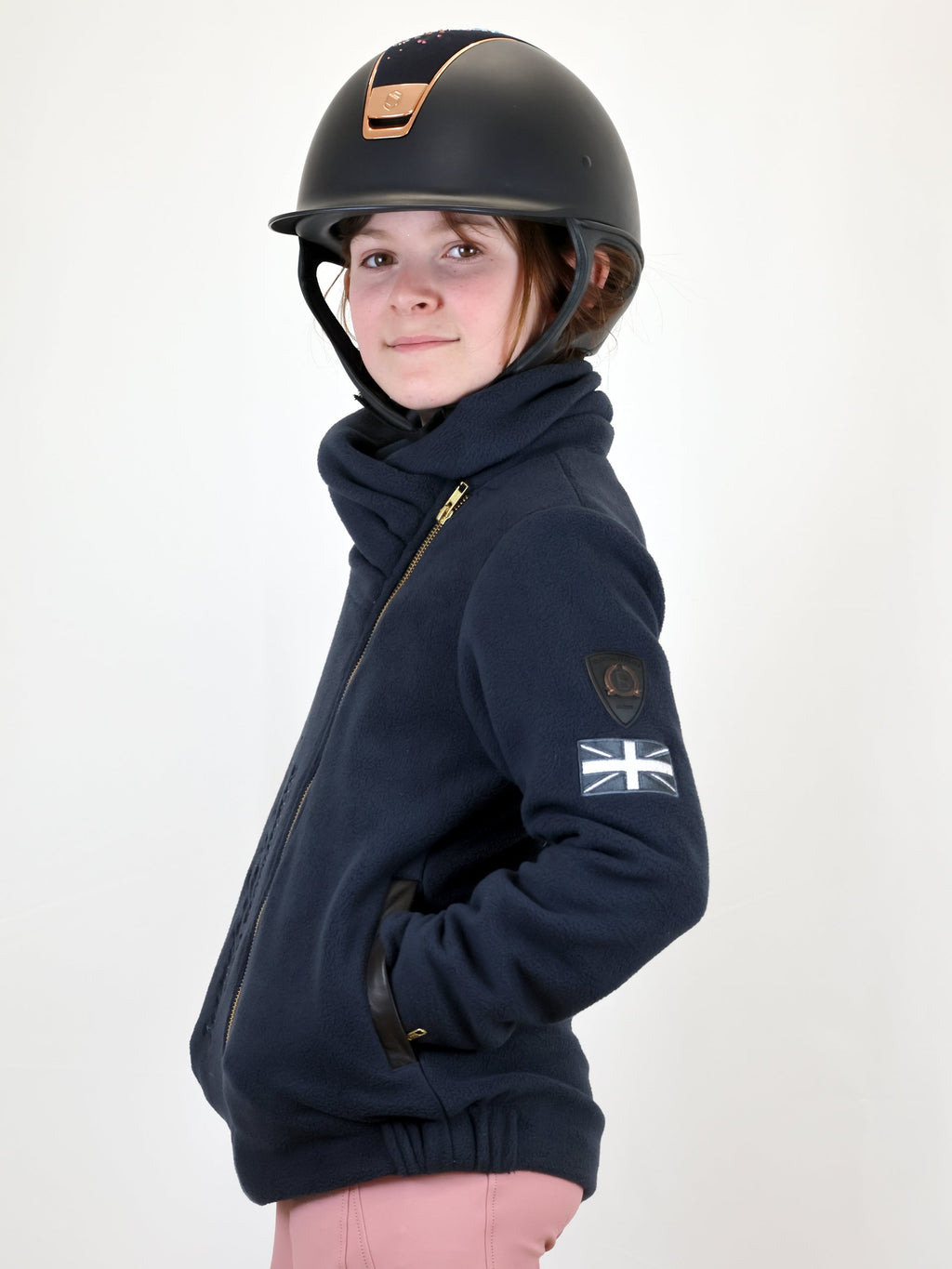 Kids Selena Navy Fleece Jacket