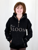 Kids Luna - Rhinestone Logo Hoodie in Black & Silver