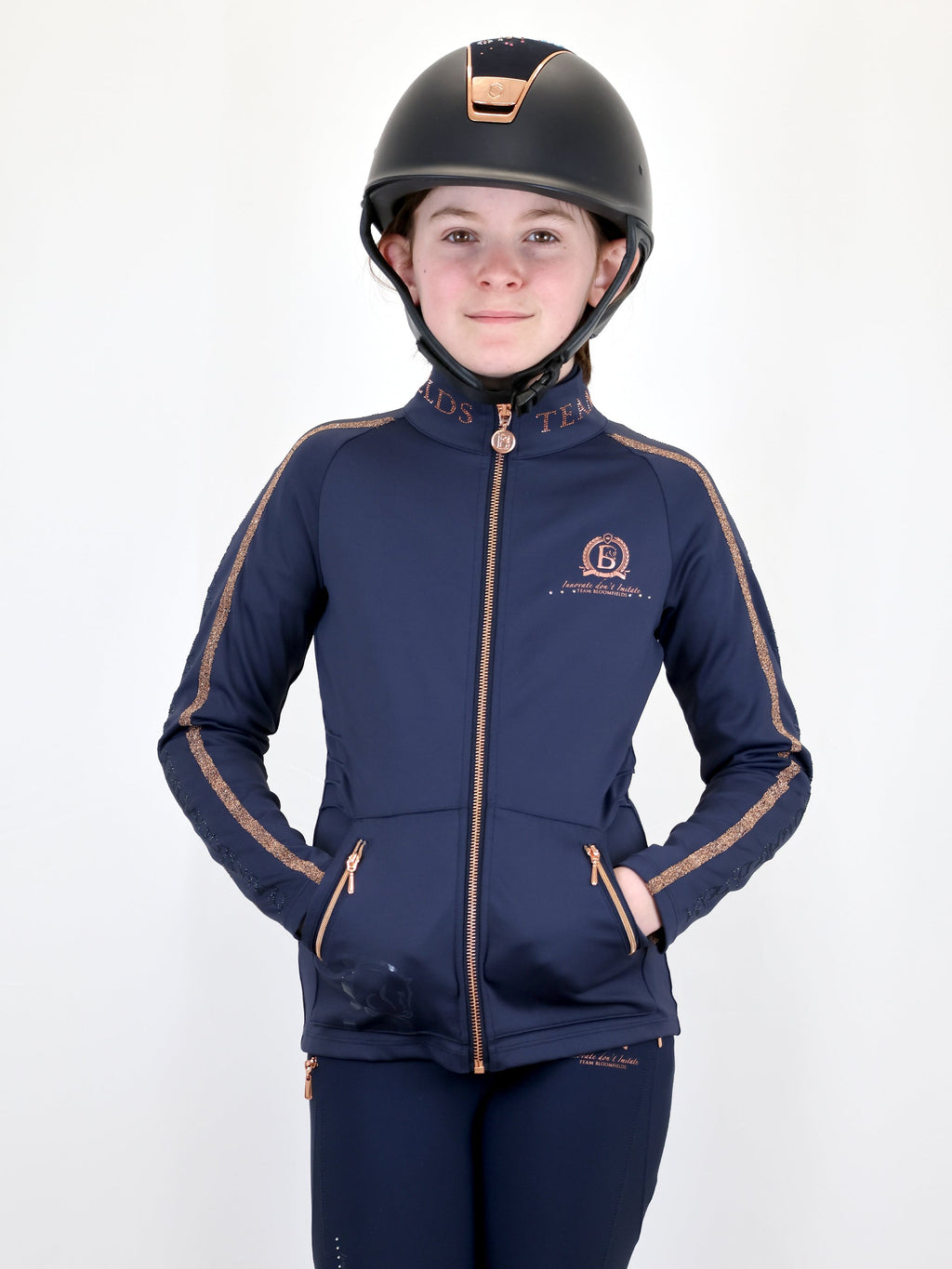 Kids Caitlin Crystal Navy Training Jacket