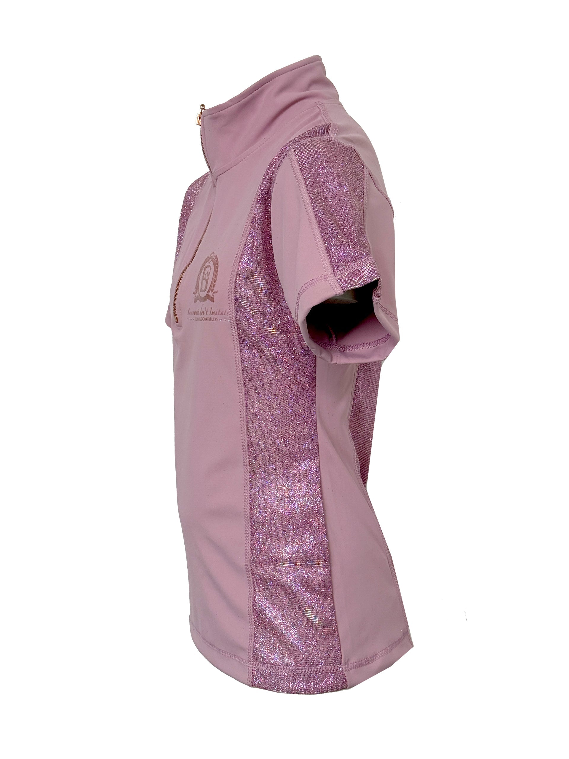 Kids Glimmer Pink Base Layer With Short Sleeves