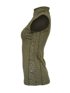 Leonora Olive Leopard Print sleeveless Base Layer