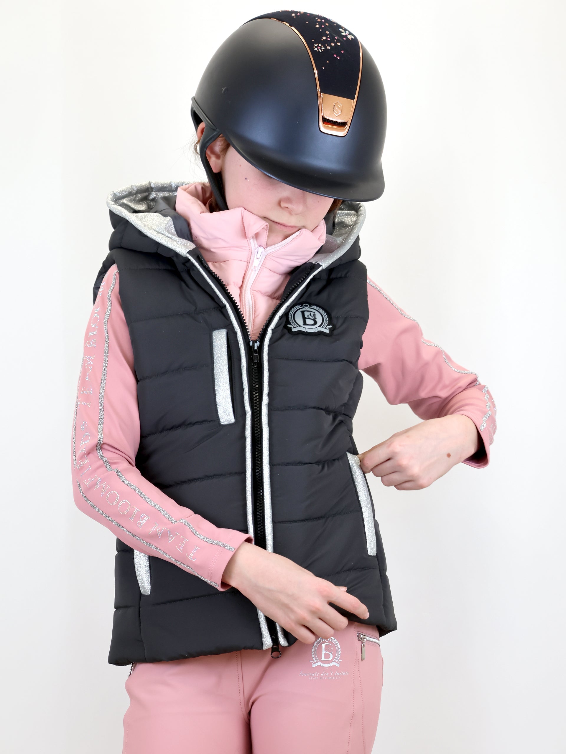 Kids Legacy Grey & Pink Gilet