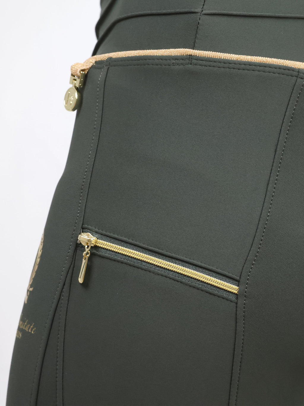 Maya Pleated Olive Leggings