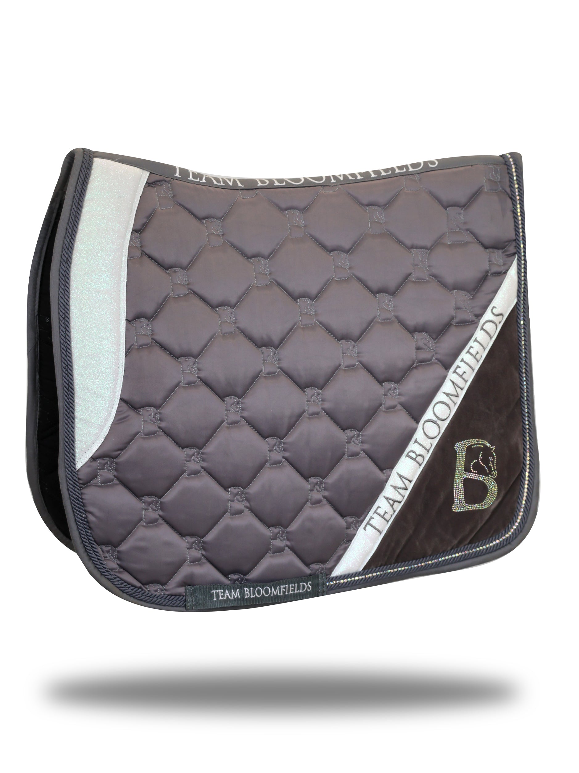 Saddle Pad - Grey & Sparkle White Dressage