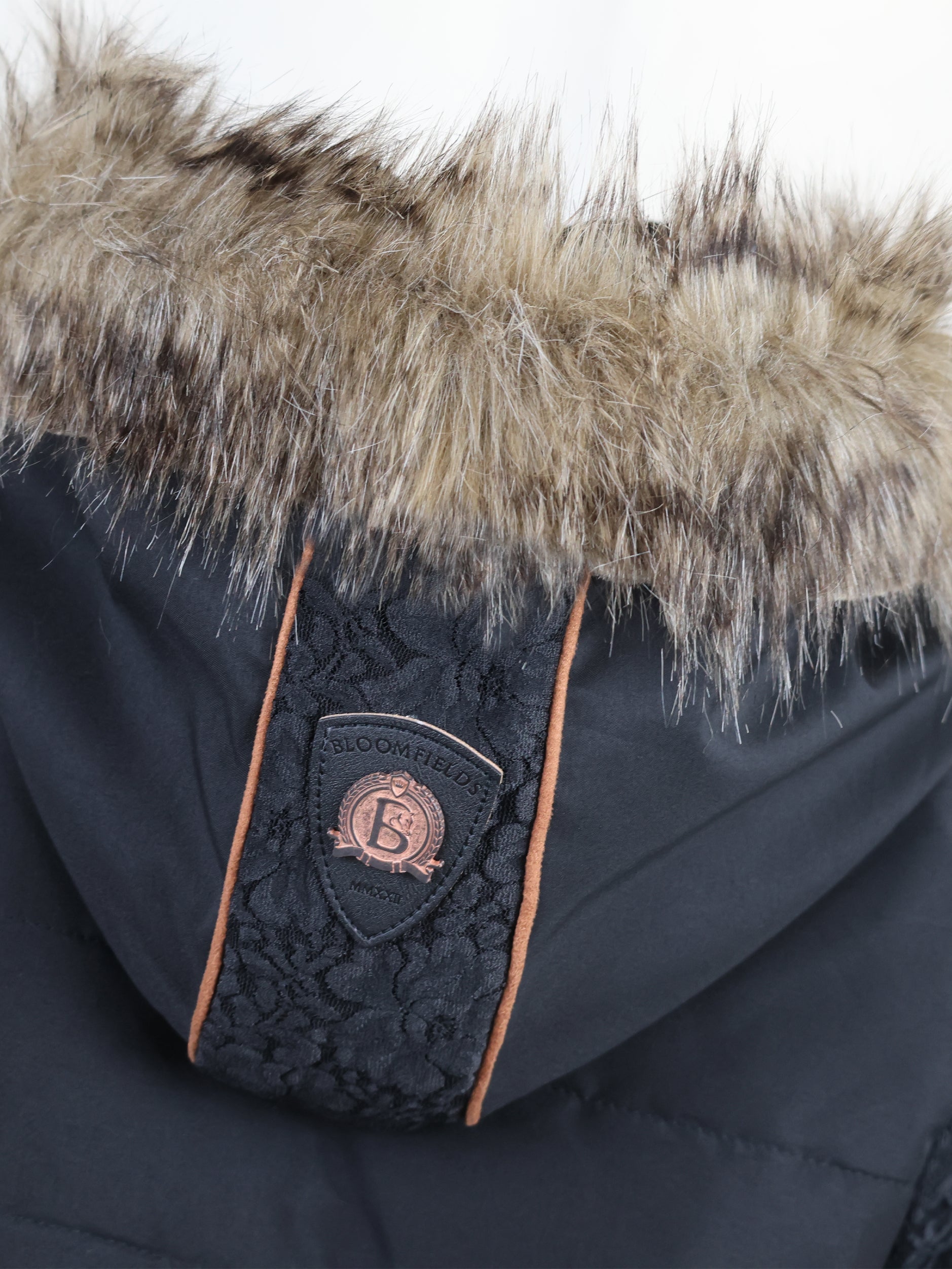 Francesca Black & Tan Lace & Fur Jacket