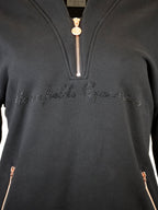 Vanessa V Neck Top In Black & Rose Gold