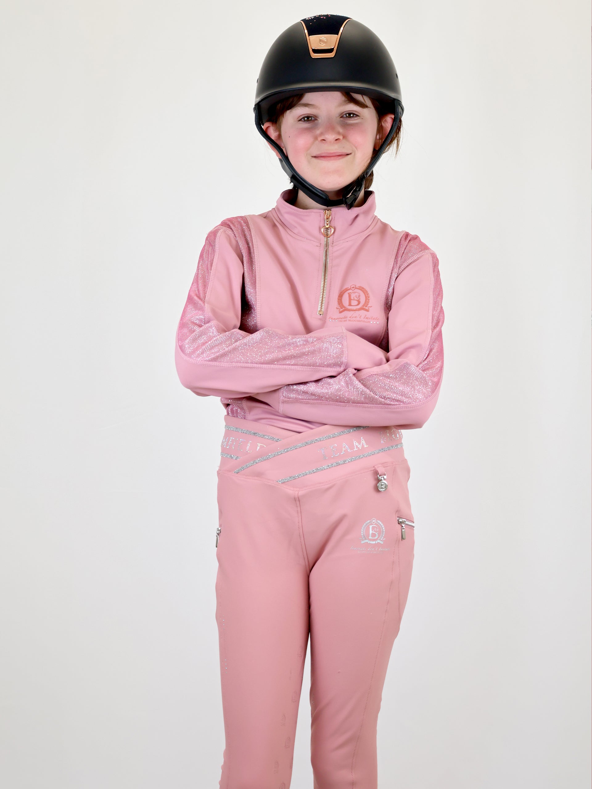 Kids Glimmer Pink Base Layer With Long Sleeves