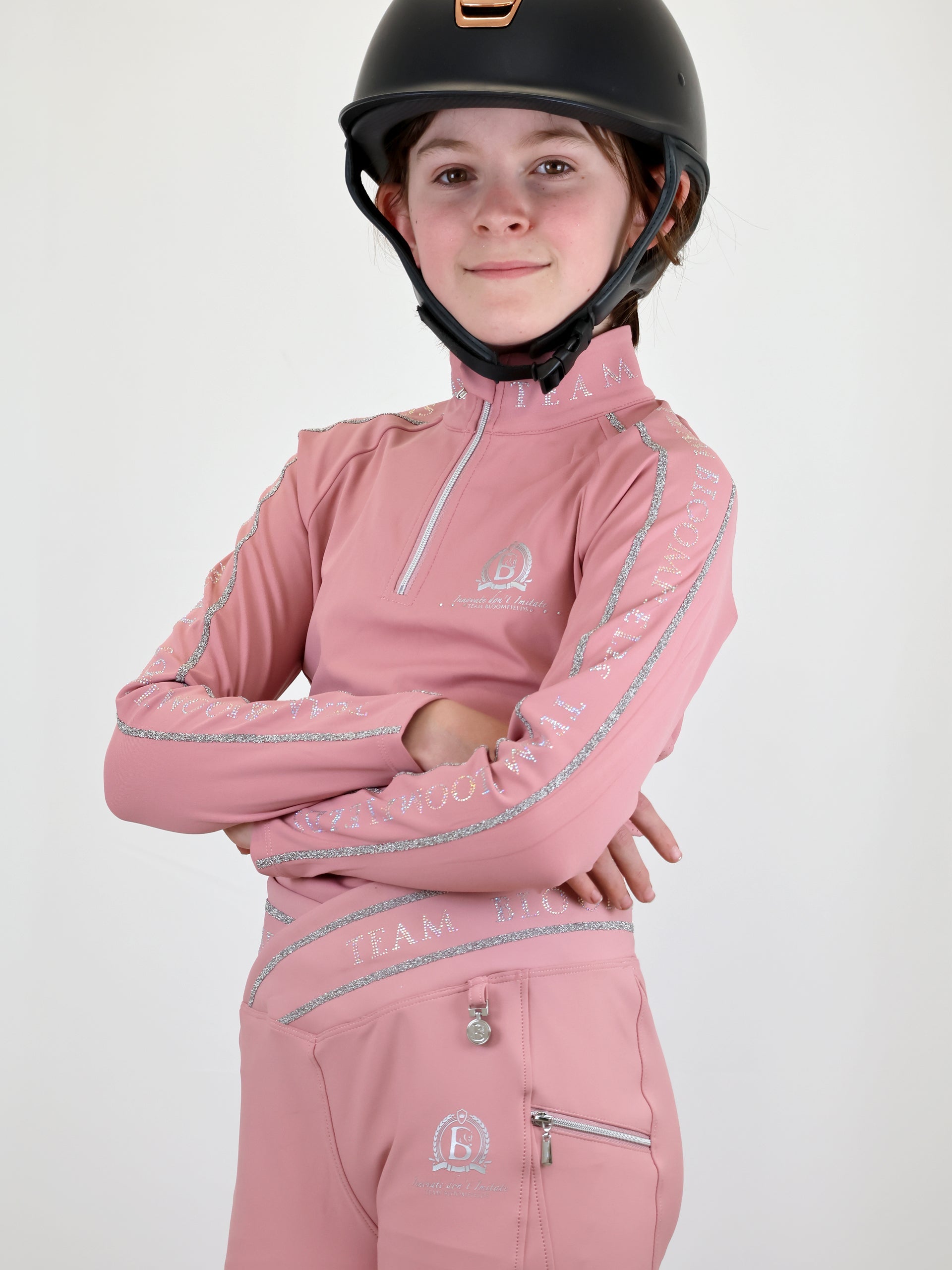 Kids Chloe Pink Crystal Base Layer With Long Sleeves