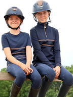 Kids Camille Crystal in Navy Quarter Zip Top