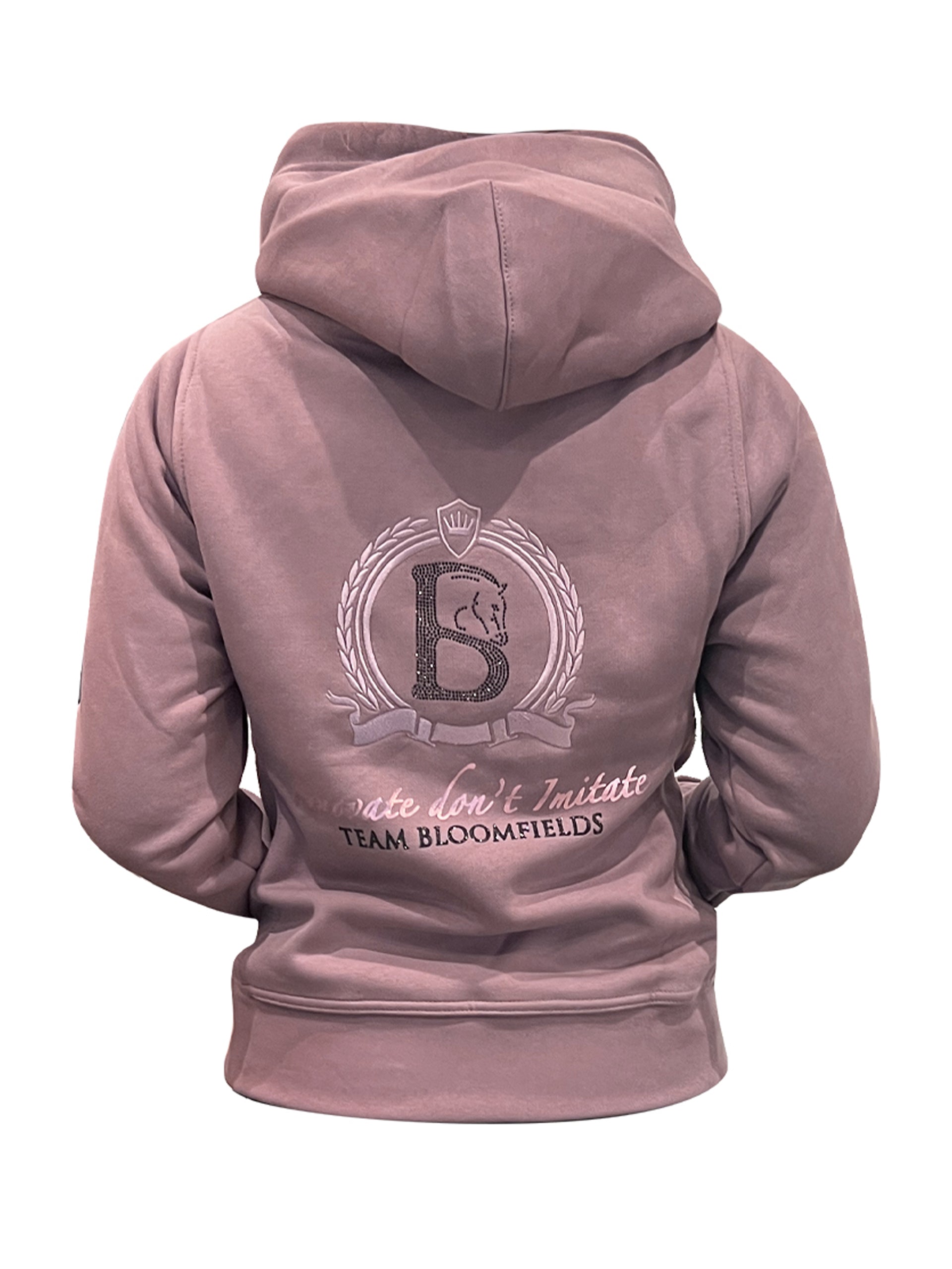 Kids Orla II Heather With Diamanté Wording Cross Necked Hoodie