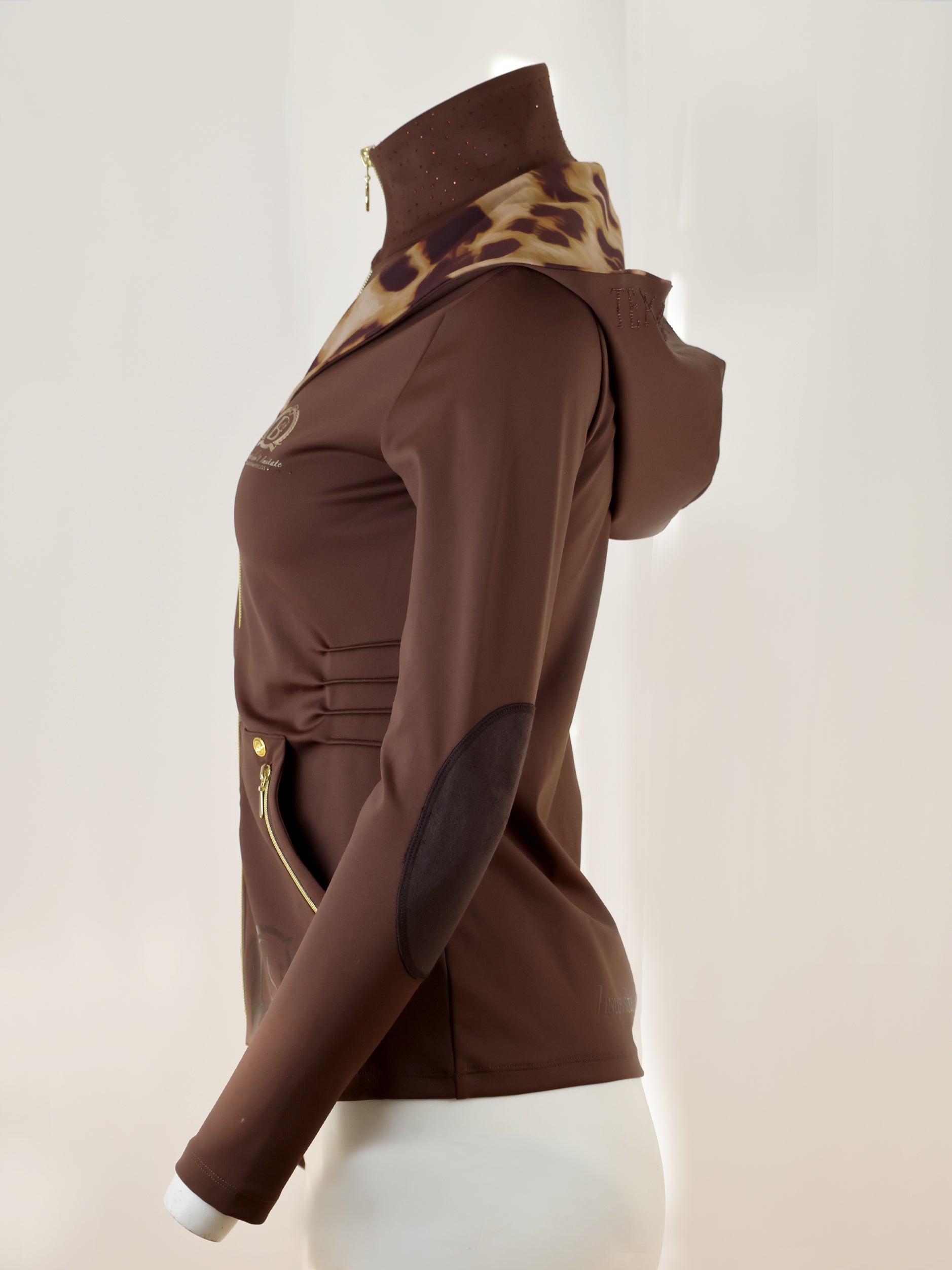 Kids Brown Jacket & Leopard Detail