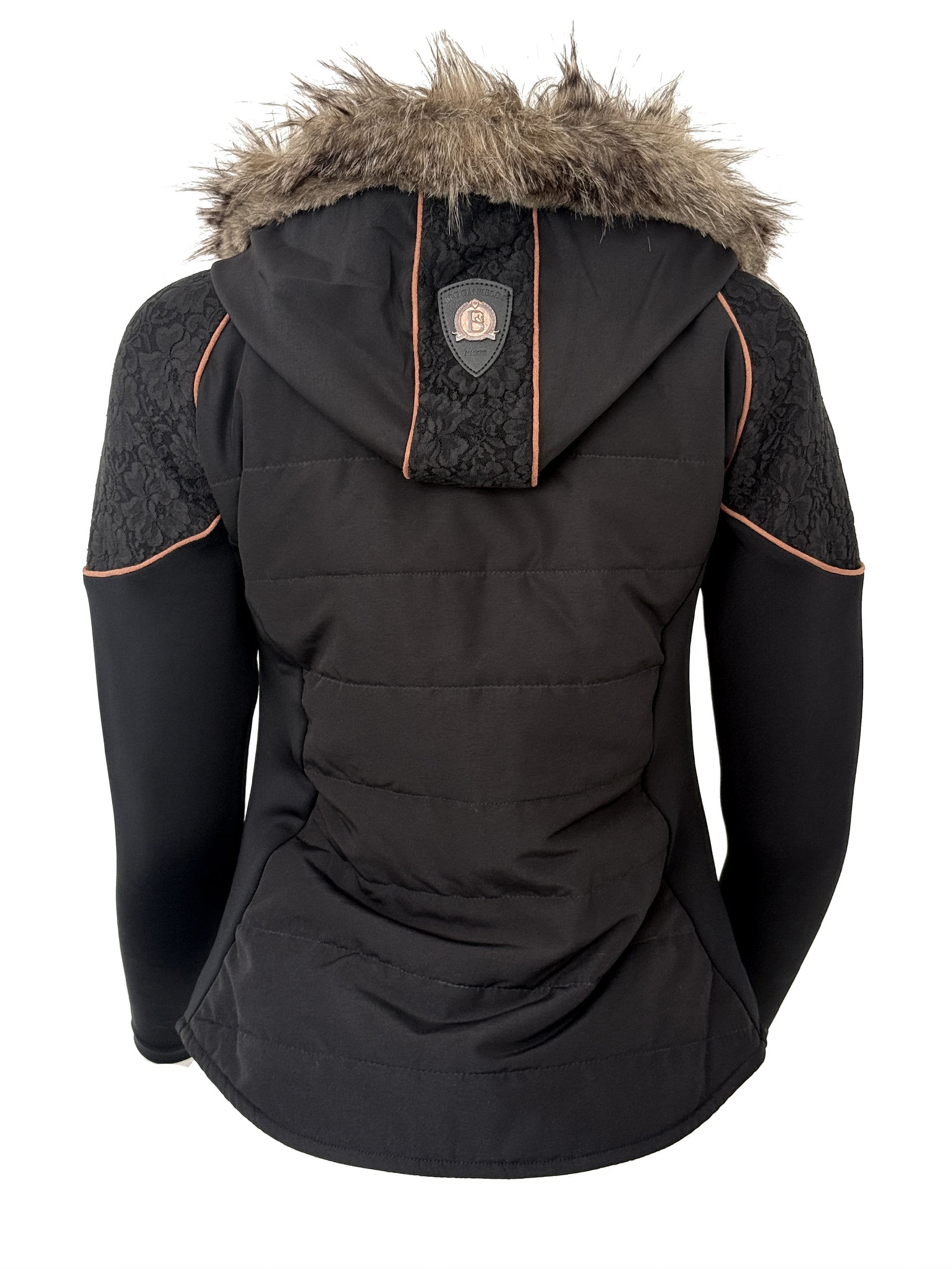 Francesca Black & Tan Lace & Fur Jacket