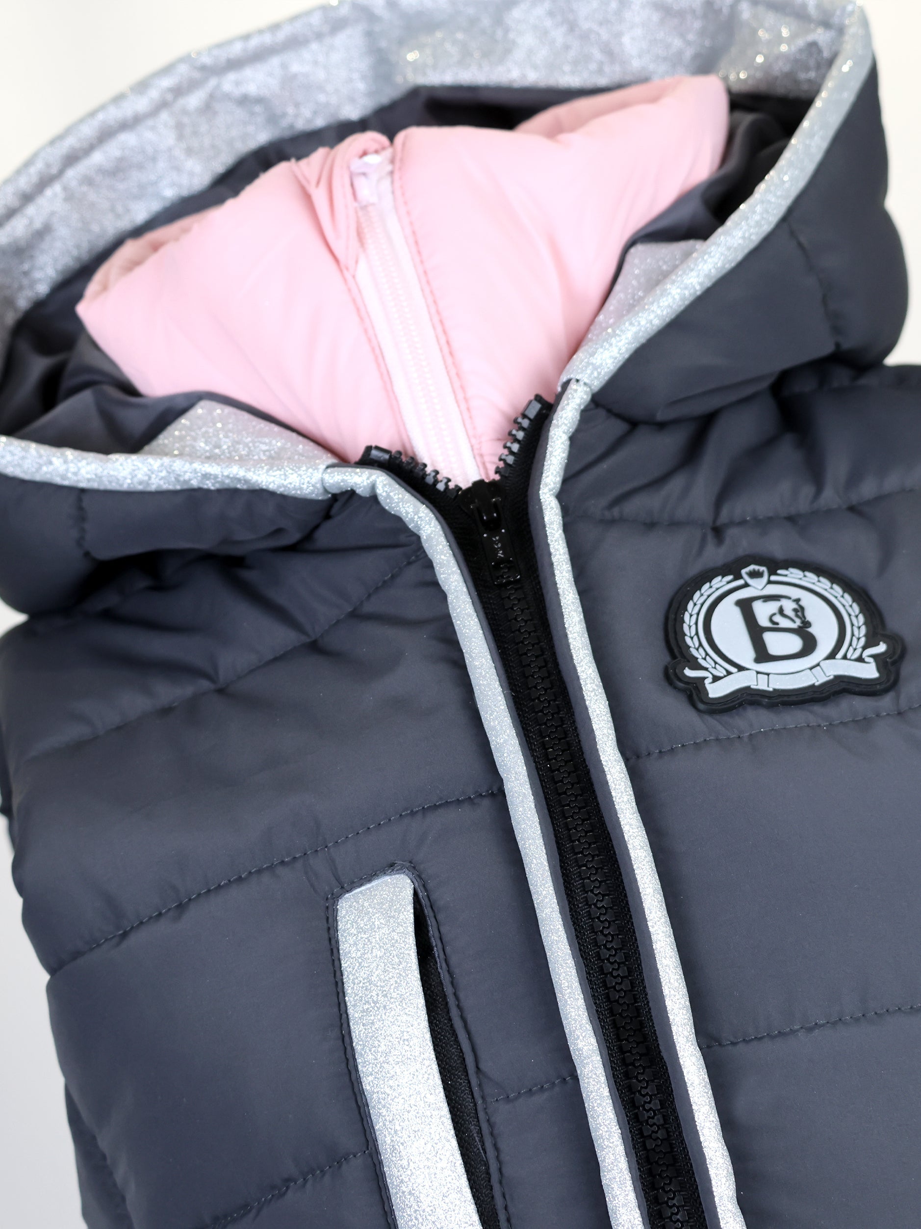 Legacy Dark Grey & Pink Gilet