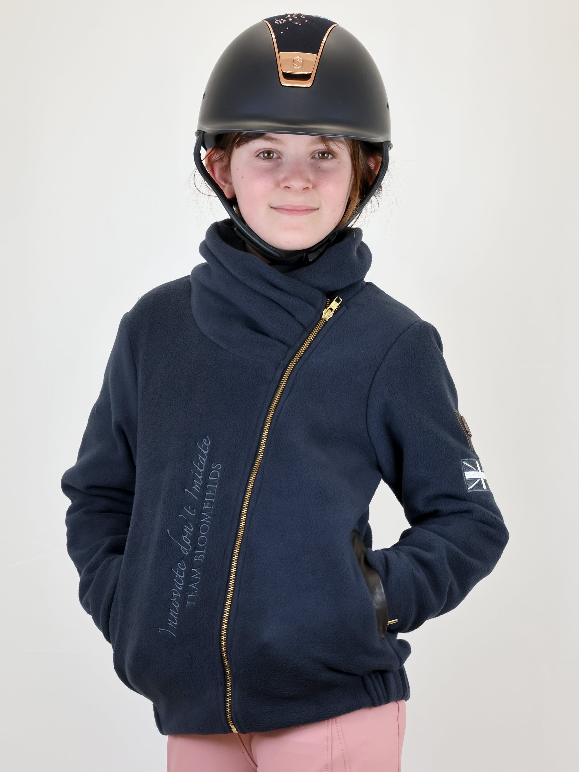 Kids Selena Navy Fleece Jacket