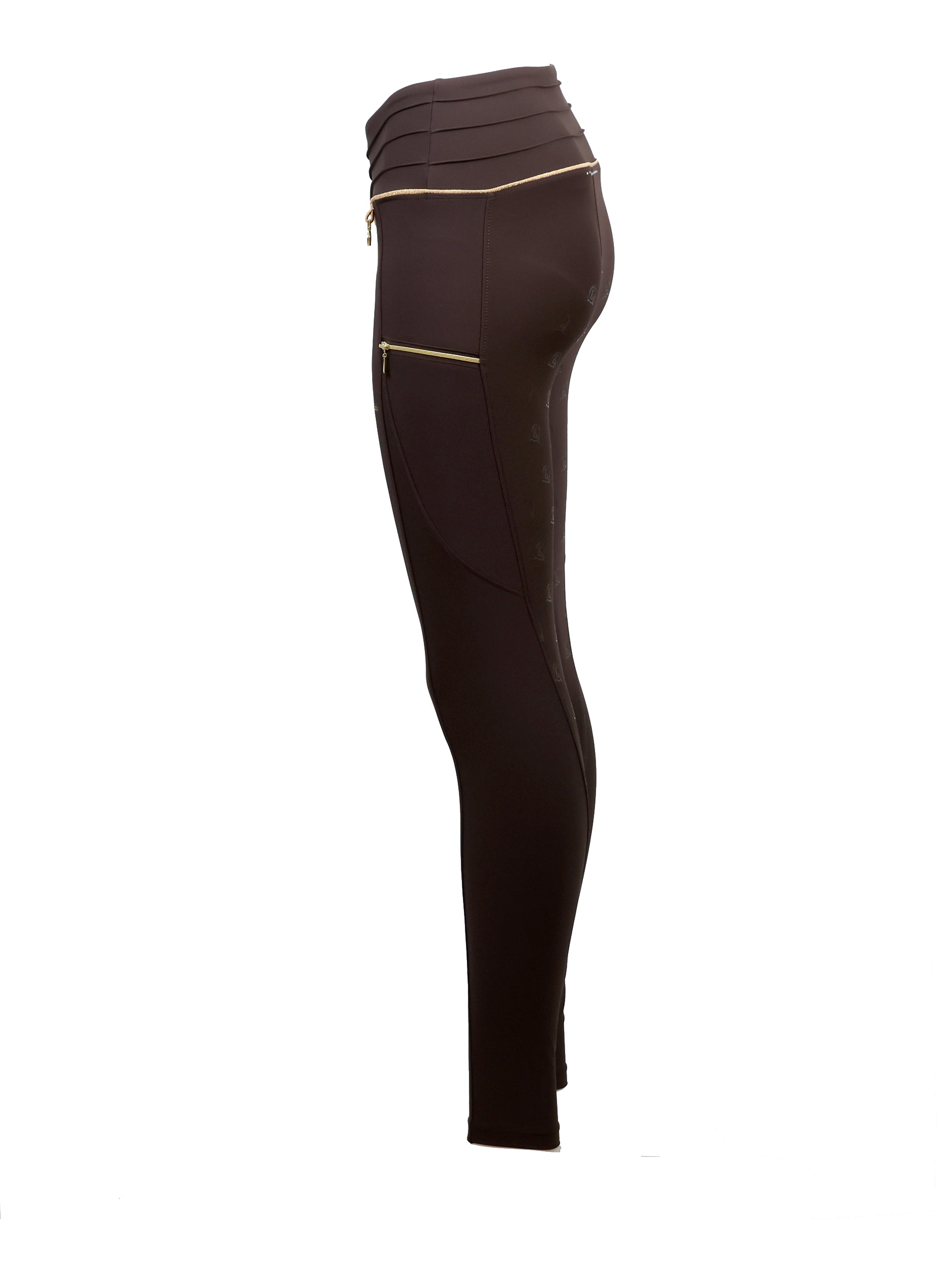 Kids Maya Chocolate Pleated Leggings