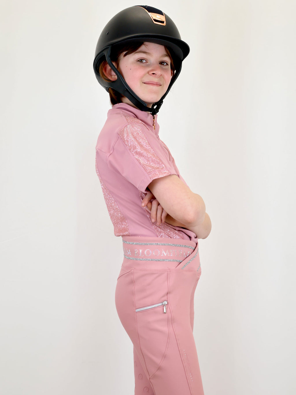 Kids Glimmer Pink Base Layer With Short Sleeves