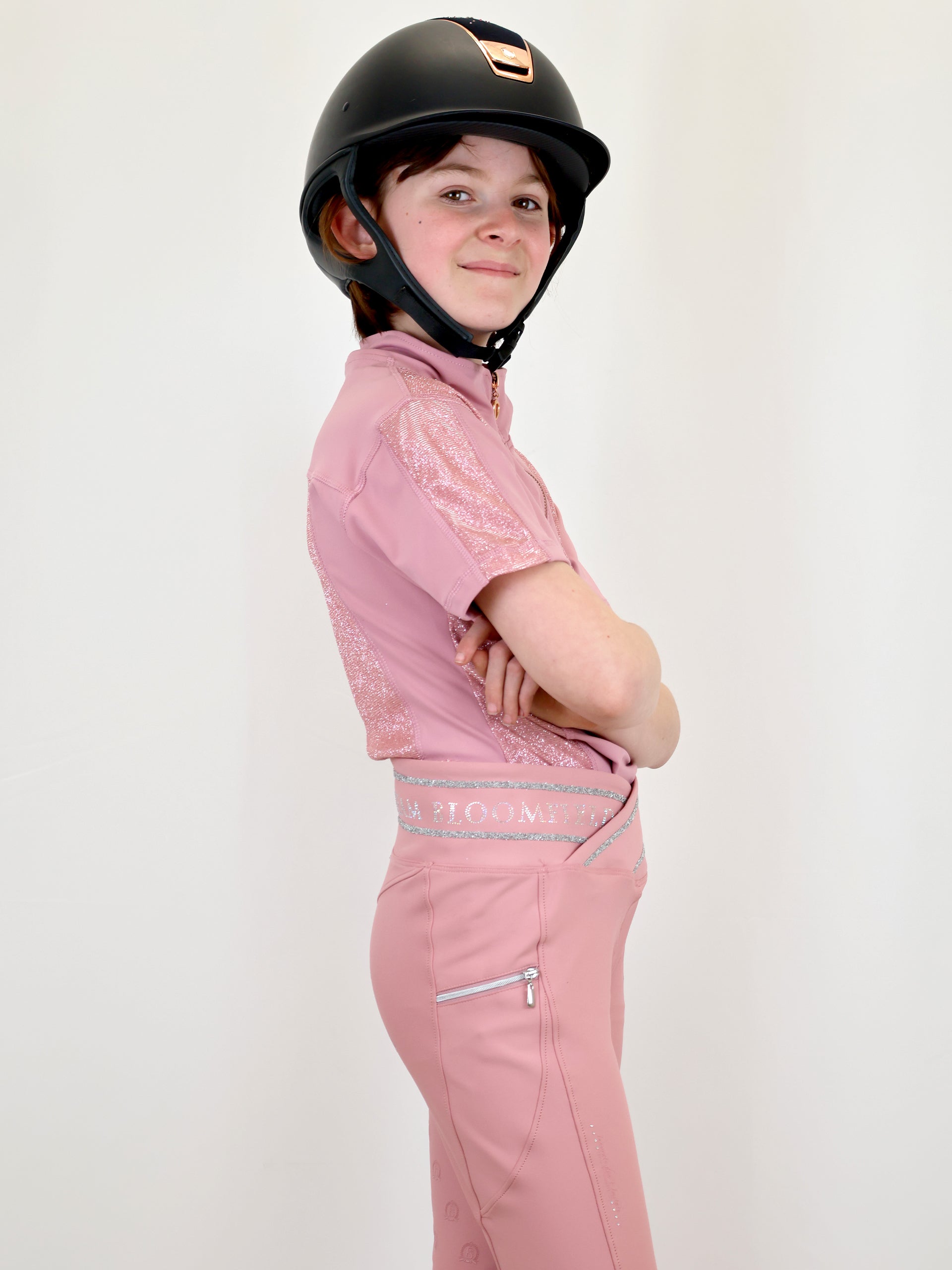 Kids Glimmer Pink Base Layer With Short Sleeves