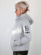 Amelia Marl Grey Cross Necked Hoodie