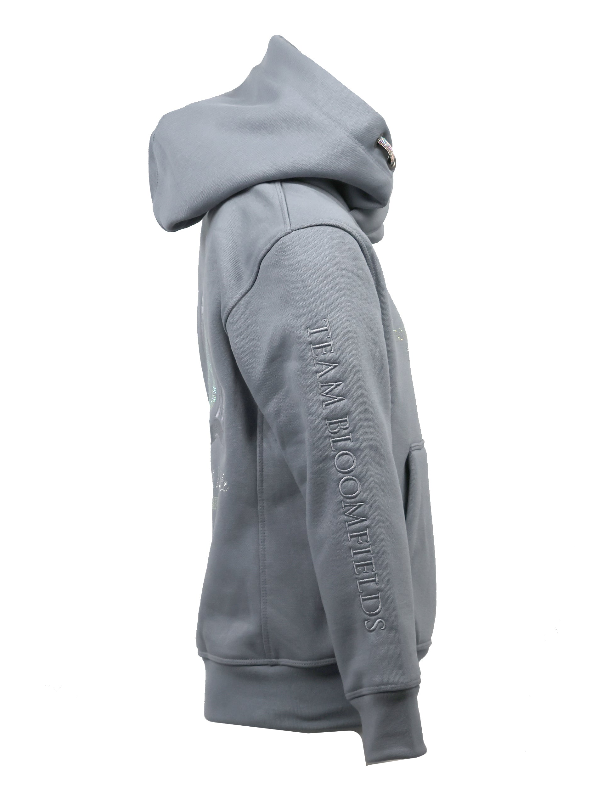 Kids Amelia Denim Grey Cross Necked Hoodie